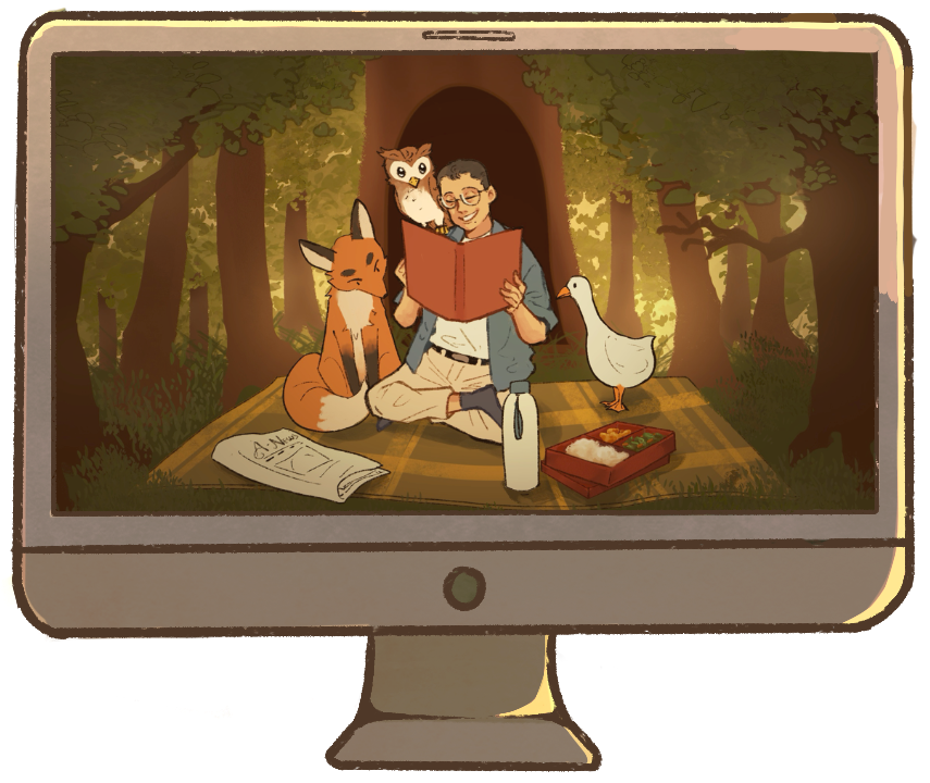 Computer highlighted